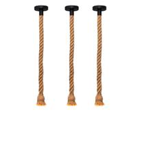 Kit 3 Pendentes Vintage Corda Sisal Retro Rústico Lustre