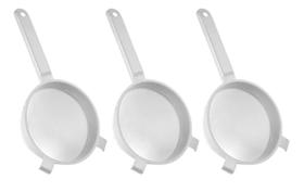 kit 3 Peneira de Plastico 19 cm Plasútil Cozinha Confeitaria kit 3 Peneira de Plastico 19 cm Plasútil Cozinha Confeitaria