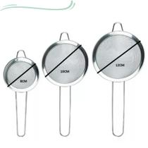 Kit 3 Peneira em Aço Inox - Utensílio De Cozinha