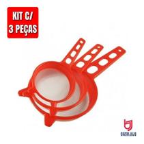 Kit 3 Peneira P M G Plastica Color Sortida Cozinha Envio Imediato!