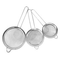 Kit 3 Peneiras Aço Inox P/M/G Utensílios De Cozinha - Talberg