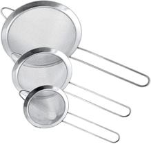 Kit 3 Peneiras Aço Inox Utensílio De Cozinha Polvilhar Coar