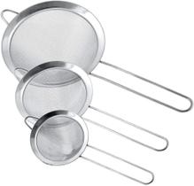Kit 3 Peneiras Aço Inox Utensílio De Cozinha Polvilhar Coar - Quality House
