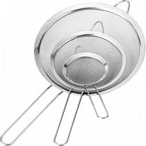 Kit 3 Peneiras Coador De Suco P M G Aço Inox Cozinha - Eye Produtcs