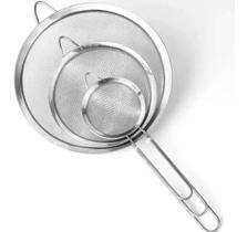 Kit 3 Peneiras / Coador Em Aço Inox - Utensilio De Cozinha