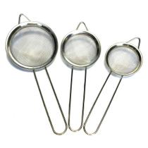 Kit 3 Peneiras de Aço Inox 8cm, 10cm e 12cm