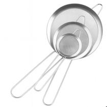 Kit 3 Peneiras de Aço Inox Peneira Fina para Farinha Chás Açúcar Uso Doméstico na Cozinha Kit 3 Peneiras de Aço Inox Peneira Fina para Farinha Chás Açúcar Uso Doméstico na Cozinha