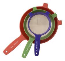 Kit 3 Peneiras De Cozinha Malha Fina Resistente Reforçada