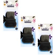 Kit 3 Pente Fino Inox De Piolhos e Lêndeas Preto - Landhs Kit 3 Pente Fino Inox De Piolhos e Lêndeas Preto - Landhs