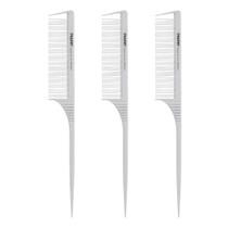 Kit 3 pentes special hair lock 2 ceramica cabo metal proart branco