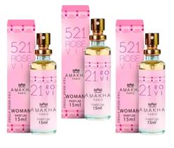 Kit 3 Perfume 521 Vip Rose Feminino Amakha Paris Bolso Bolsa Kit 3 Perfume 521 Vip Rose Feminino Amakha Paris Bolso Bolsa