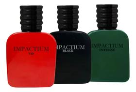 Kit 3 Perfume Com Ferormônio Impactium Vip Men/ Black/ Intense 50ml