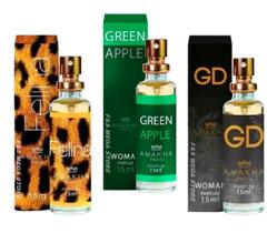 Kit 3 Perfume Feminino Amakha Paris Felina Green Apple Gd