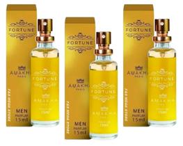 Kit 3 Perfume Fortune Masculino Amakha Paris Bolso Bolsa