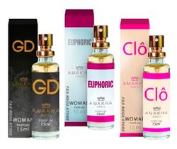 Kit 3 Perfume GD Euphoric Clo Feminino Amakha Paris Bolsa