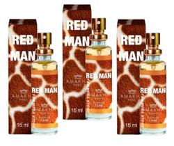 Kit 3 Perfume Red Men Masculino Amakha Paris Bolso Bolsa