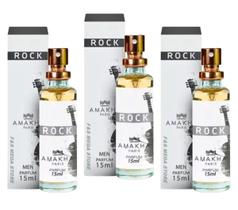 Kit 3 Perfume Rock Masculino Amakha Paris Bolso ou Bolsa