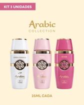Kit 3 Perfumes Arabic Collection Miniatura 25ml Cada Fragrâncias Árabes Elegantes Femininas Kit 3 Perfumes Arabic Collection Miniatura 25ml Cada Fragrâncias Árabes Elegantes Femininas