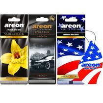 Kit 3 Perfumes Carro Areon Vanilla Black,Gold,American Dream