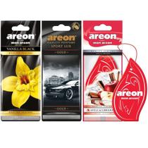 Kit 3 Perfumes Carro Areon Vanilla Black, S.L.Gold E Maça
