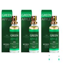 Kit 3 Perfumes Green Apple Amakha Paris 15 ml