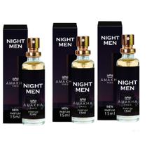 Kit 3 Perfumes Night Men Amakha Paris 15ml