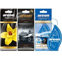 Kit 3 Perfumes Pra Carro Areon Vanilla Black,Gold E New Car