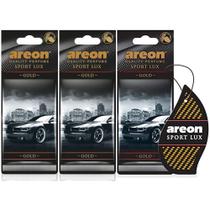 Kit 3 Perfumes Pra Carro Cheirinho Areon Sport Lux Gold