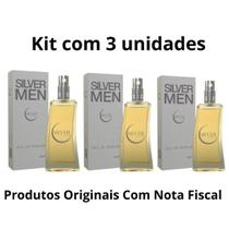 Kit 3 Perfumes Silver Men Eau Parfum Masculino 65 ML Kit 3 Perfumes Silver Men Eau Parfum Masculino 65 ML