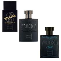 Kit 3 Perfumes Vodka Night-Vodka Edition-Bilion Casino Royal - Paris Elysees