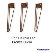 Kit 3 Pés De Ferro Hairpin Legs 30cm Bronze Medcombo