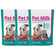 Kit 3 Pet Milk 300g P/ Cães Gatos Substitui O Leite Materno - Vetnil