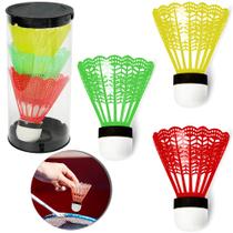 Kit 3 Petecas de Badminton com 3 Petecas Coloridas 8x6,5cm