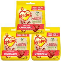 Kit 3 petisco keldog bifinho criadores churrasco cães 250g