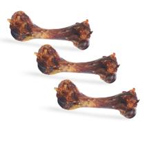 Kit 3 petisco para caes cachorro osso mordedor alimento pet 100 natural femur suino desidratado