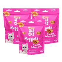 Kit 3 Petisco Quatree Snacks Nuggets para Gatos Bola de Pelo 60g Kit 3 Petisco Quatree Snacks Nuggets para Gatos Bola de Pelo 60g