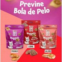 KIT 3 Petisco Snack Quatree Gatos Nuggets Frango Bola de Pelo 60g SABORES KIT 3 Petisco Snack Quatree Gatos Nuggets Frango Bola de Pelo 60g SABORES