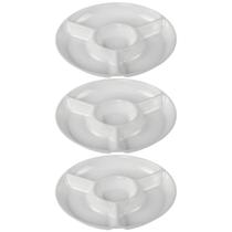 Kit 3 Petisqueira de Melamina Premium Leve Resistente Grande com 4 Divisões - 33,5 cm - Bestfer Kit 3 Petisqueira de Melamina Premium Leve Resistente Grande com 4 Divisões - 33,5 cm - Bestfer