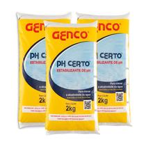 Kit 3 PH Certo Genco Elevador Alcalinidade Estabilizador 2Kg Kit 3 PH Certo Genco Elevador Alcalinidade Estabilizador 2Kg