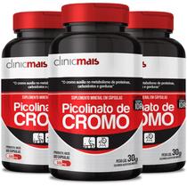 Kit 3 Picolinato de Cromo 500mg Clinicmais 60 cápsulas Kit 3 Picolinato de Cromo 500mg Clinicmais 60 cápsulas