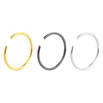 kit 3 piercing nariz aço inox argola feminino masculino unissex moda original preto prata qualidade premium dourado