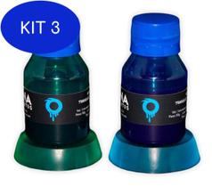 Kit 3 Pigmento Azul E Verde Translúcido Para Resinas Emb.