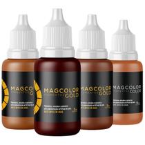 Kit 3 Pigmentos Mag Color Gold Castanho 5ml + 1 Avelã
