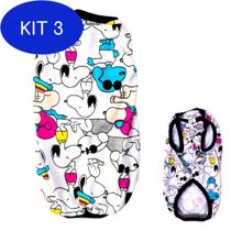 Kit 3 Pijama Para Cachorro Estampa Snoopy - Tamanho M