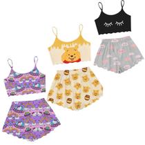 Kit 3 Pijamas Curto Adulto Feminino Roupa De Dormir Verão Adicionar aos favoritos Kit 3 Pijamas Curto Adulto Feminino Roupa De Dormir Verão Adicionar aos favoritos