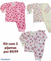 Kit 3 pijamas feminino infantil tamanho 6 Kit 3 pijamas feminino infantil tamanho 6