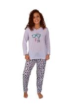 KIT 3 Pijamas Feminino Inverno Manga Longa Malha Atacado