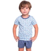 Kit 3 Pijamas Infantil Curto Vekyo Modas Menino e Menina Baby Doll Bebê Estampado Verão Roupa de Dormir