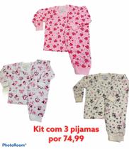 Kit 3 pijamas infantil feminino Kit 3 pijamas infantil feminino