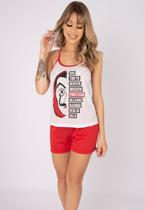 Kit 3 Pijamas Vekyo Feminino Estampado Regata Alça Fina Kit 3 Pijamas Vekyo Feminino Estampado Regata Alça Fina